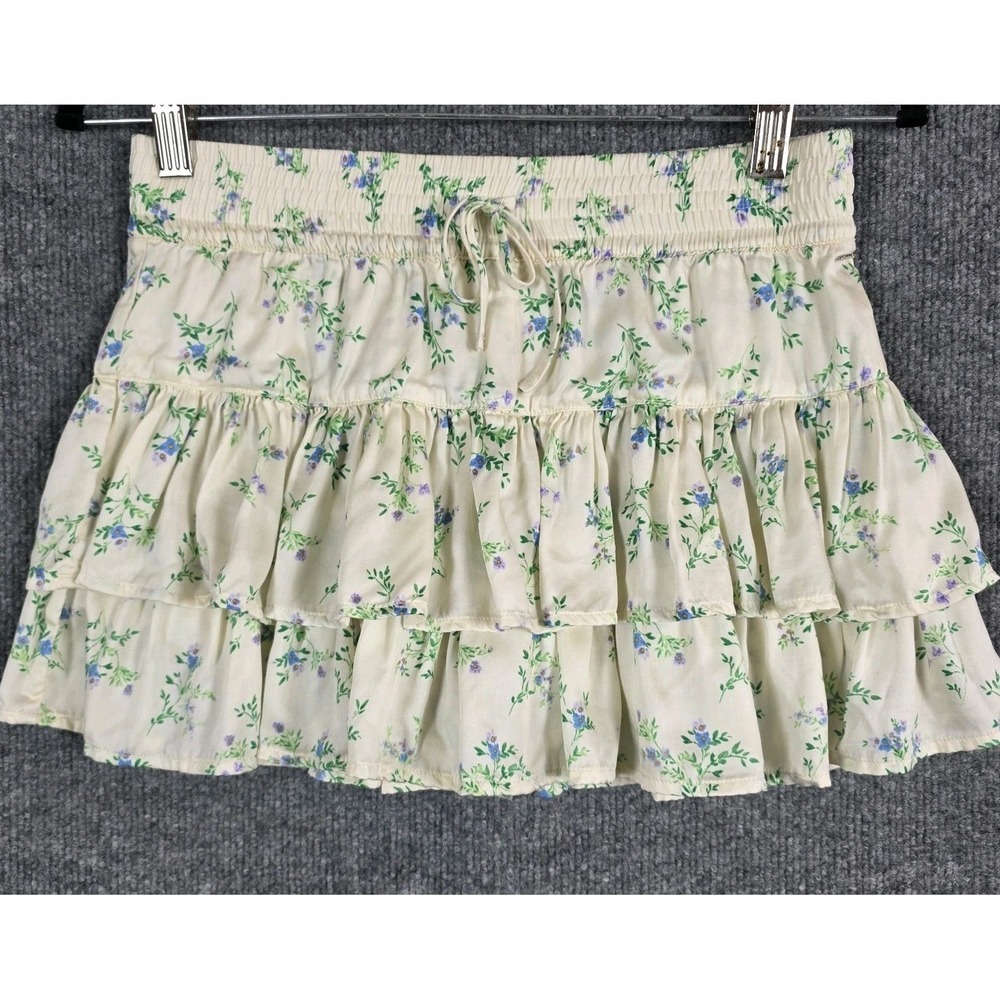 Victorias Secret Pink Summer Fling Ruffle Skirt Skort Floral XS Tiered Mini Y2K